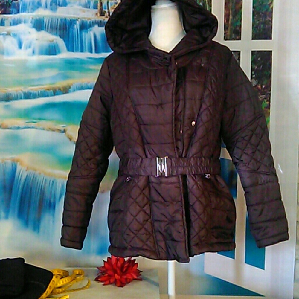 Brown puffer style coat